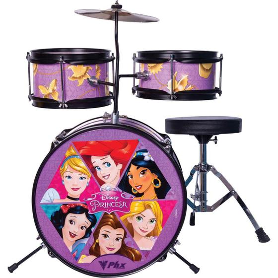 Imagem de Bateria Infantil Phoenix BID-P1 Disney Princesas Mosaico