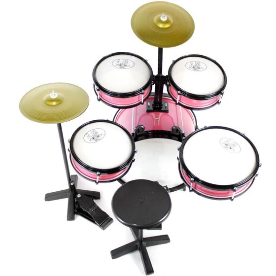 Imagem de Bateria Infantil Profissional Completa C/ Chimbal Baquetas - Rock Baby