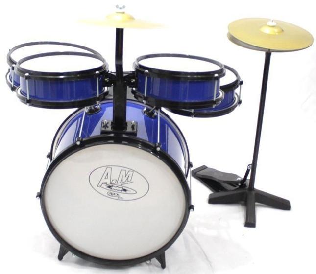 Imagem de Bateria Infantil Profissional ROCK BABY (AM) - Azul Com Chimbal