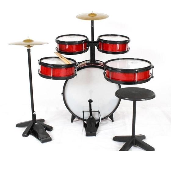 Imagem de Bateria Infantil Profissional ROCK BABY (AM) - Vermelha Com Chimbal