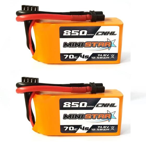 Imagem de Bateria Lipo CNHL 850mAh 14,8V 70C com XT30U para RC - Kit com 2 Unidades