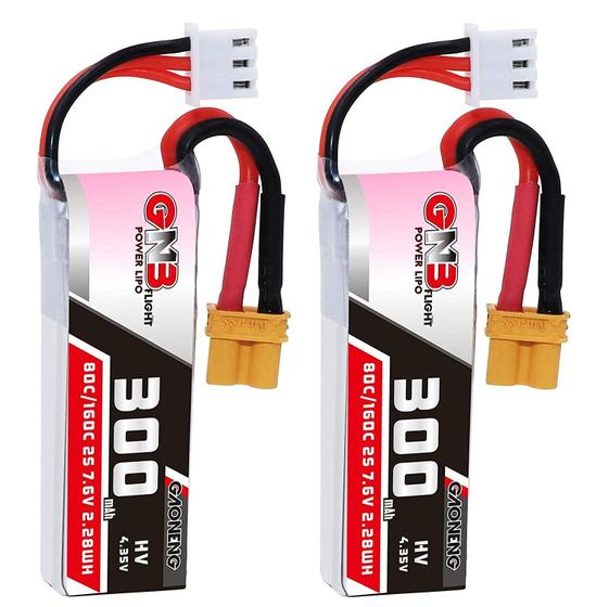 Imagem de Bateria LiPo GAONENG GNB 2S 7,6V 300mAh 80C com Conector XT30