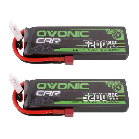 Imagem de Bateria Lipo OVONIC 5200mAh 7,4V 80C 2S com Caixa de Proteção