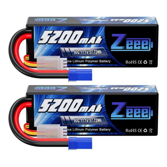 Imagem de Bateria Lipo Zeee 11,1V 5200mAh 3S 80C com Conector EC5 (x2)
