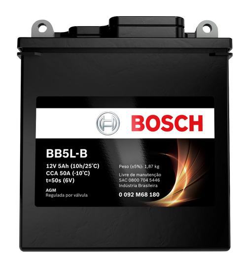 Bateria Moto Bosch Crypton 105/115 12v 5ah Bb5l-b (yb5l-b) Menor preço em Bateria Moto Bosch Crypton 105/115 12v 5ah Bb5l-b (yb5l-b)