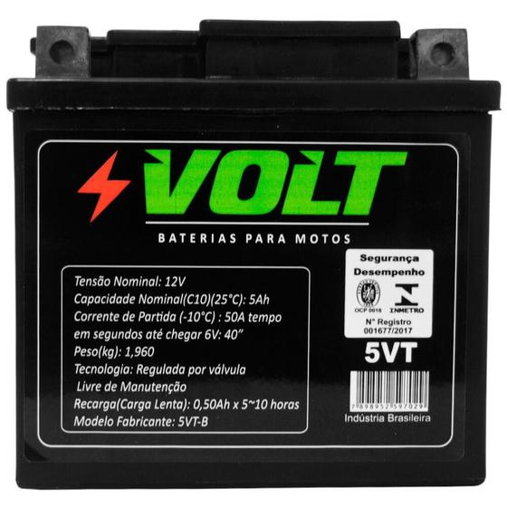 Bateria Moto Honda CG 125 Volt 5VT Selada 5Ah 12 Volts Menor preço em Bateria Moto Honda CG 125 Volt 5VT Selada 5Ah 12 Volts