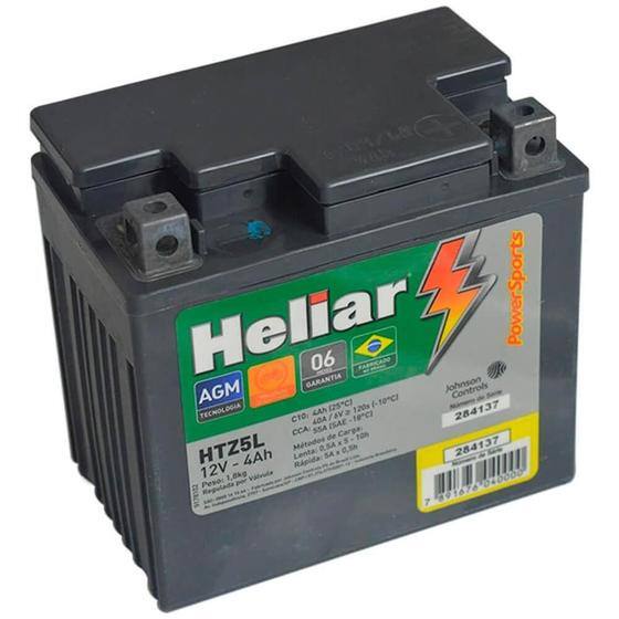Bateria Moto Honda Nxr Bros 125 Heliar HTZ5L PowerSports Selada 4Ah 12v é boa?