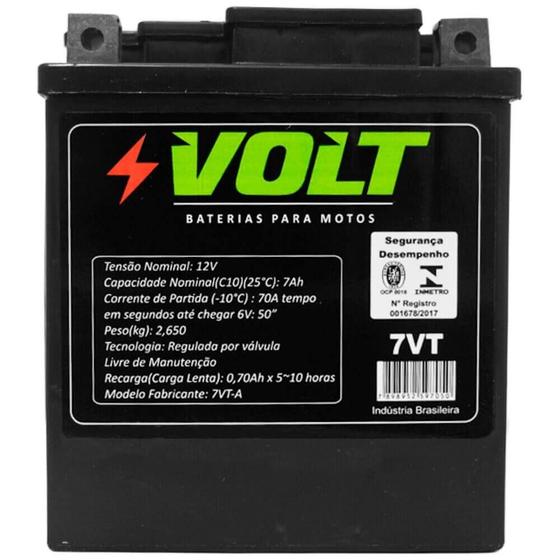 Imagem de Bateria Moto Honda XR 200 Volt 7VT Selada 7 Amperes 12 Volts