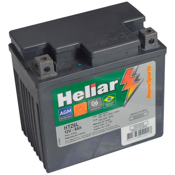 Bateria Moto Yamaha YBR 125 Heliar HTZ6L PowerSports Selada 5Ah 12V Menor preço em Bateria Moto Yamaha YBR 125 Heliar HTZ6L PowerSports Selada 5Ah 12V