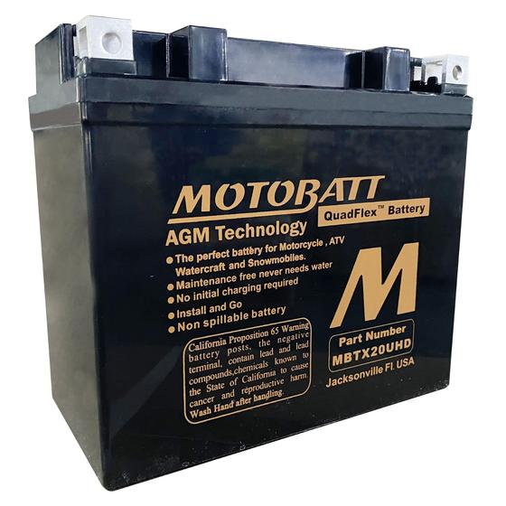 Imagem de Bateria Motobatt - QuadFlex - MBTX20U HD - 21 Ah (YB16B / YB16CLB / YTX20BS / YTX20LBS)