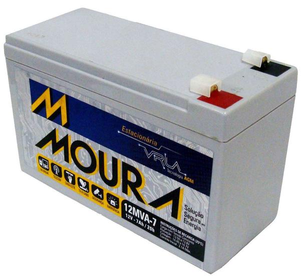 Bateria Moura 12v 7ah Moura 12MVA-7 Para NOBREAK Menor preço em Bateria Moura 12v 7ah Moura 12MVA-7 Para NOBREAK
