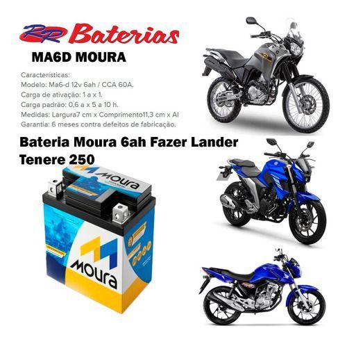 Bateria Moura 6ah  Fazer Lander Tenere 250 é boa?