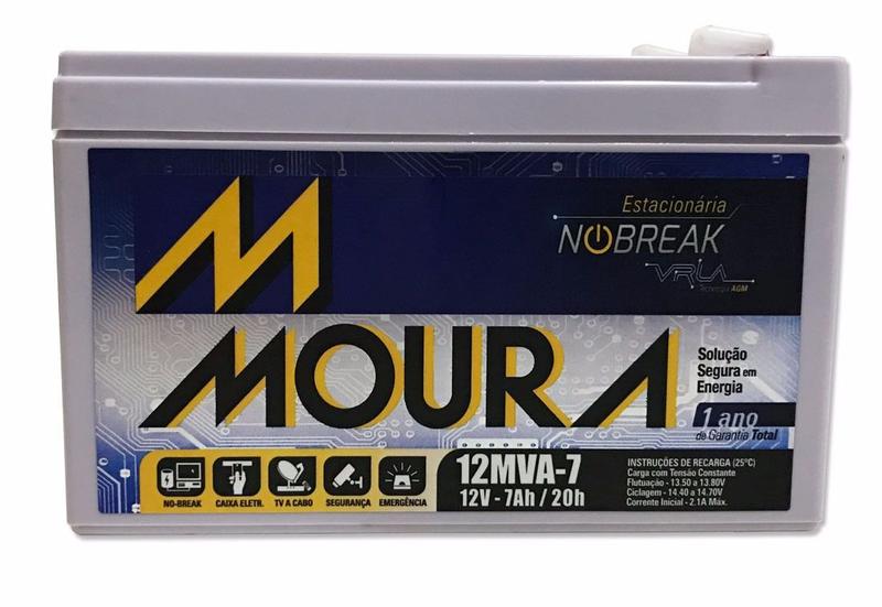 Bateria moura estacionária para alarmes e no-break 12v 7ah Menor preço em Bateria moura estacionária para alarmes e no-break 12v 7ah