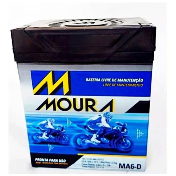 Bateria Moura Moto 6Ah MA6-D Selada AGM Dafra/Biz/Hornet Menor preço em Bateria Moura Moto 6Ah MA6-D Selada AGM Dafra/Biz/Hornet