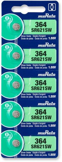 Imagem de Bateria Murata SR621SW 1,55V 18mAh Óxido de prata (5x)