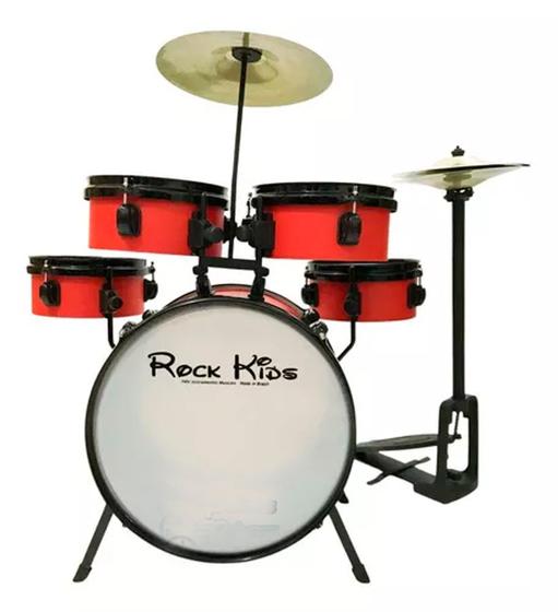 Imagem de Bateria musical de brinquedo RMV Rock Kids vermelho