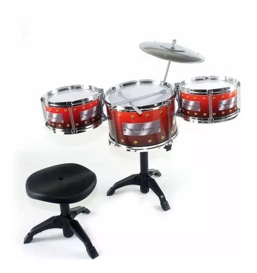 Imagem de Bateria Musical Infantil com 3 tambores + Banqueta