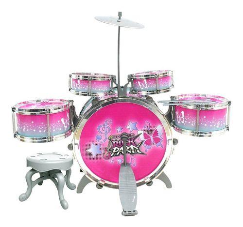 Bateria Musical Infantil Rock Party 52cm Completa Banqueta Menor preço em Bateria Musical Infantil Rock Party 52cm Completa Banqueta