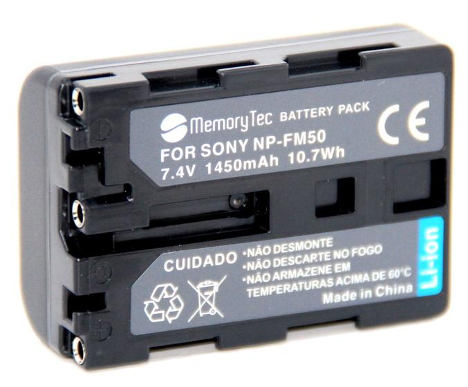 Imagem de Bateria NP-FM50 1450mAh para câmera digital e filmadora Sony compatível com FM30, FM51, QM50, QM51, FM70, FM90, QM71D, QM91D