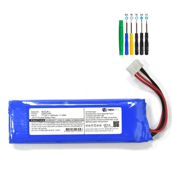 Bateria Original Flip 3 Para Caixa de Som Bluetooth Edição GSP872693 Potência Renovada 3000mah 3.7v Periciada Com Kit de Ferramentas é boa?