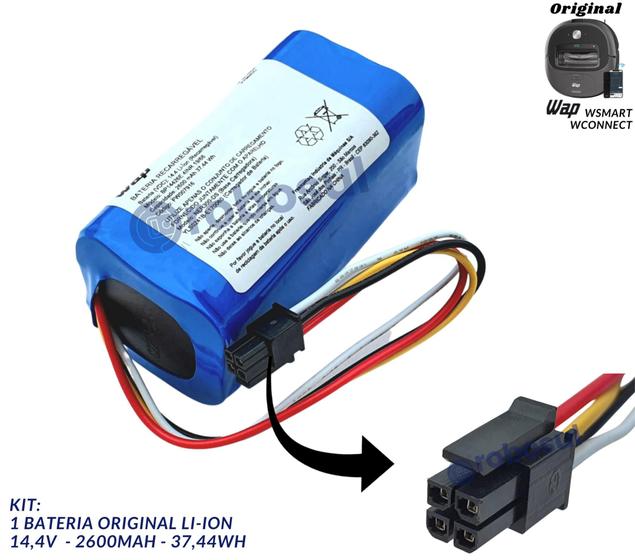 Imagem de Bateria Original Para Robô Aspirador WAP Wsmart e Wconnect 14.4v 2600mah