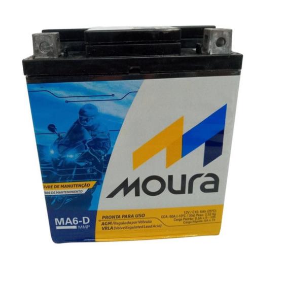 Bateria para Moto Moura 6ah Ma6d Twister Tornado Fazer Lander 250 Menor preço em Bateria para Moto Moura 6ah Ma6d Twister Tornado Fazer Lander 250