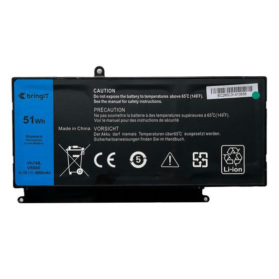 Bateria para notebook bringIT compatível com Dell 5460 5470 5560 Vh748 5560r-2526 4600 mAh Menor preço em Bateria para notebook bringIT compatível com Dell 5460 5470 5560 Vh748 5560r-2526 4600 mAh