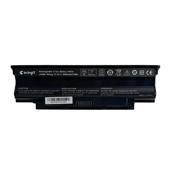 Imagem de Bateria para Notebook bringIT compatível com Dell P20G001 6600 mAh