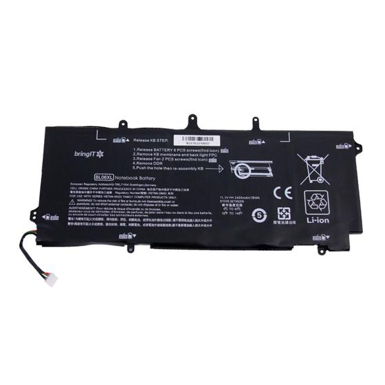 Imagem de Bateria para notebook bringIT compatível com HP Elitebook 1040 G1 Series 3400 mAh