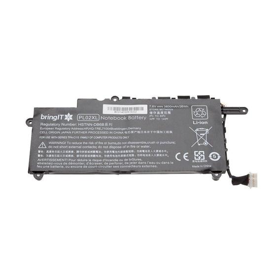 Imagem de Bateria para notebook bringIT compatível com HP Pavilion X360 11-N010DX 3400 mAh (26Wh) Preto