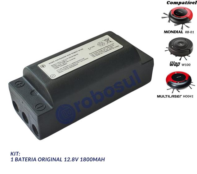 Imagem de Bateria Para Robô Aspirador Multilaser Ho041 12.8v 1800mah