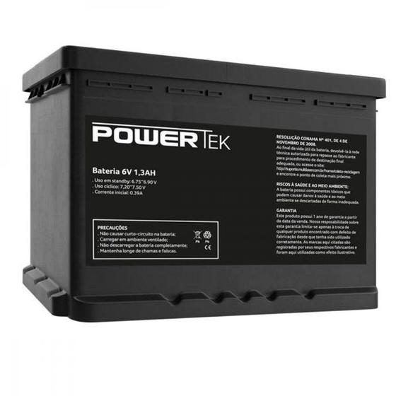 Imagem de Bateria Powertek 6V 1,3Ah Preto - EN001