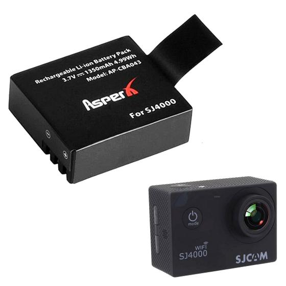Bateria Recarregável 1350mAh para Câmeras SJ4000 e action cams Menor preço em Bateria Recarregável 1350mAh para Câmeras SJ4000 e action cams