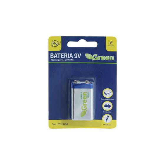 Imagem de Bateria Recarregável 9 Volts Green 9v Original top de linha
