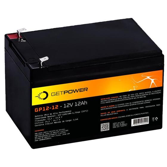 Imagem de Bateria Selada 12V 12ah GetPower / VRLA - AGM