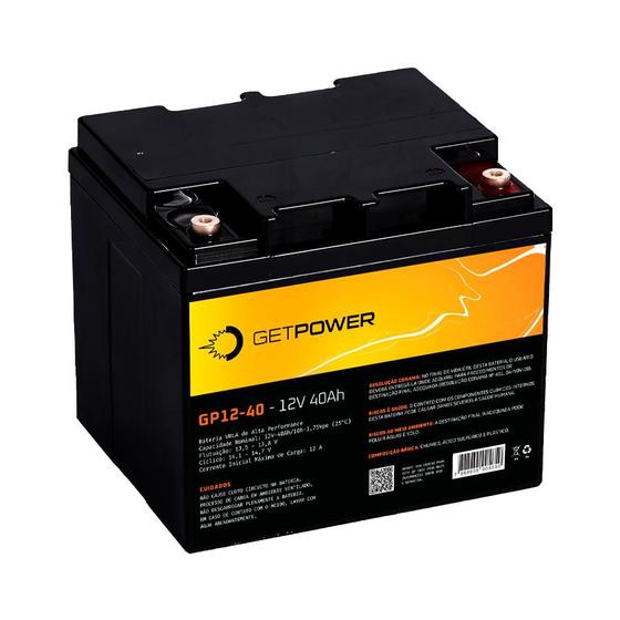 Imagem de Bateria Selada 12V 40Ah Getpower Vrla Agm - Nobreak, Telecom