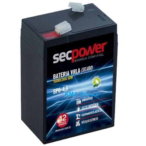 Imagem de Bateria selada 6v 4,5ah sec power sp6-4,5 luz emergência relógio ponto arduíno