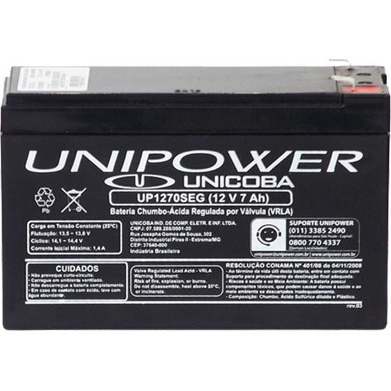 Bateria Selada Estacionária Unipower 12V UP1270SEG Menor preço em Bateria Selada Estacionária Unipower 12V UP1270SEG