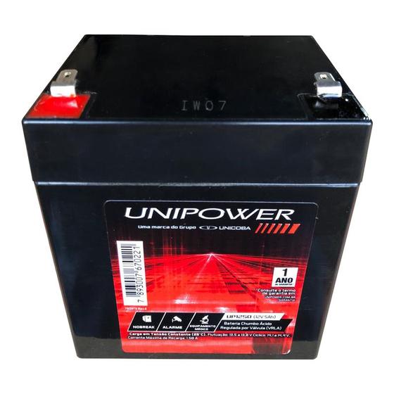 Imagem de Bateria Selada Recarregável Vrla 12v 5ah Up1250 Unipower