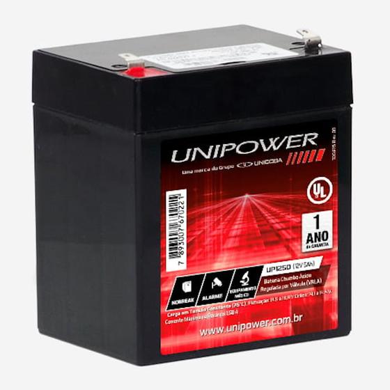 Bateria Selada Unicoba Unipower 12V 5,0Ah - UP1250 (Bateria p/ No-Break) Menor preço em Bateria Selada Unicoba Unipower 12V 5,0Ah - UP1250 (Bateria p/ No-Break)