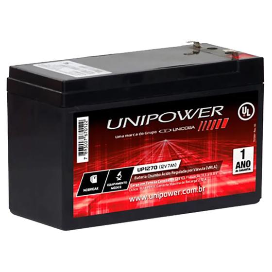 Imagem de Bateria Selada Vrla 12v 7,0ah F187 Up1270e Ot 06c017 Unipower