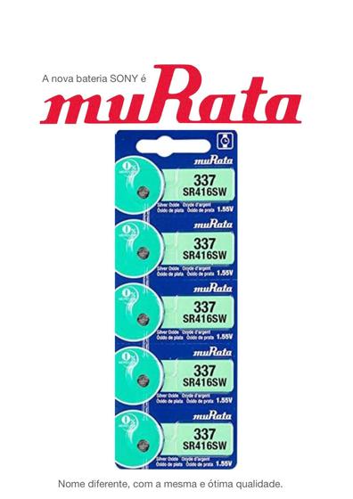 6 Batterie Murata 337 SR416SW &ndash; Ossido D'argento Senza Mercurio, Sostituisce Sony