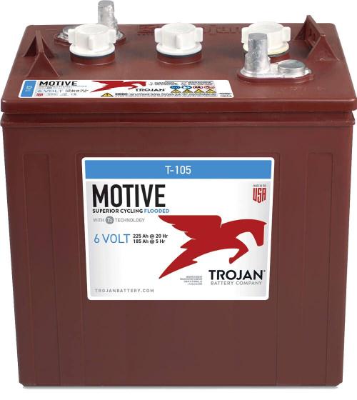 T105 Bateria Tracionaria Trojan T105 - 6V 225Ah - Bateria de Carro ...