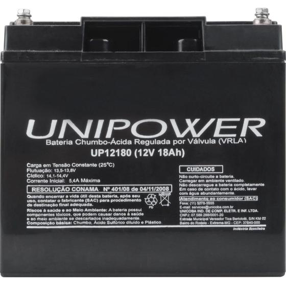 Imagem de Bateria Unipower M5 - 12V - 18AH - UP12180