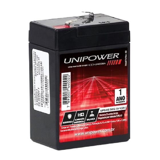 Imagem de Bateria Unipower Up645seg 6v 4,5ah