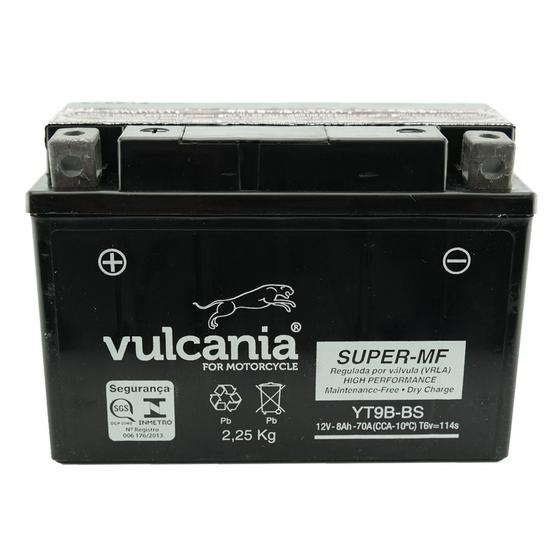Imagem de Bateria Vulcania YT9B-BS 8Ah YZF-R6 XT 660 X, Z Tenere MT-03