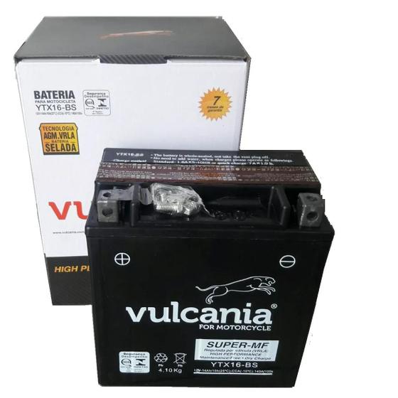 Bateria Vulcania YTX16-BS Tiger 800 Boulevard Bagger R1200RT Menor preço em Bateria Vulcania YTX16-BS Tiger 800 Boulevard Bagger R1200RT