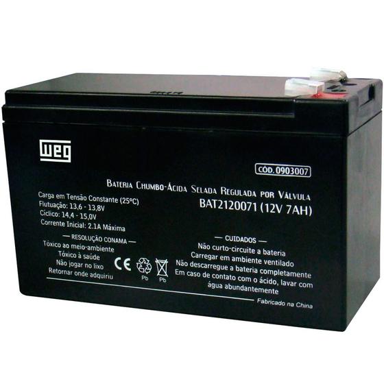 Bateria WEG Selada - VRLA 12V/7AH 13293745 Menor preço em Bateria WEG Selada - VRLA 12V/7AH 13293745