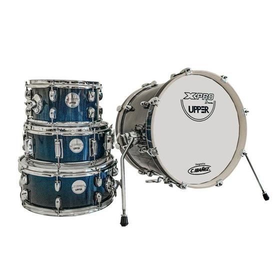 Imagem de Bateria X-Pro Upper Gig BLS Linha Upper de 4 Peças Blue Sparkle Shell Pack Azul