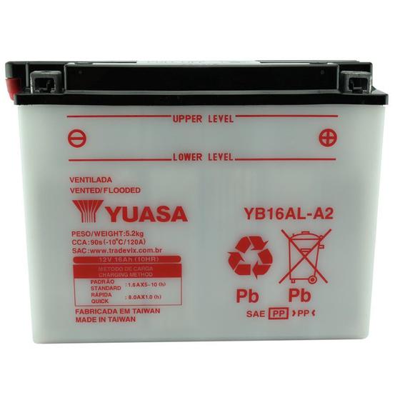 Bateria Yuasa YB16AL-A2 XV700 Virago XV750 V-MAX 1200 Ducati Menor preço em Bateria Yuasa YB16AL-A2 XV700 Virago XV750 V-MAX 1200 Ducati
